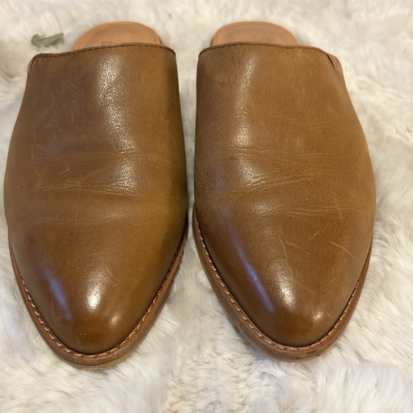 Frye and Co Tan Fenn Almond Toe Mule Leather Slip On Flat Shoes Sz 6.5 - Picture 9 of 15
